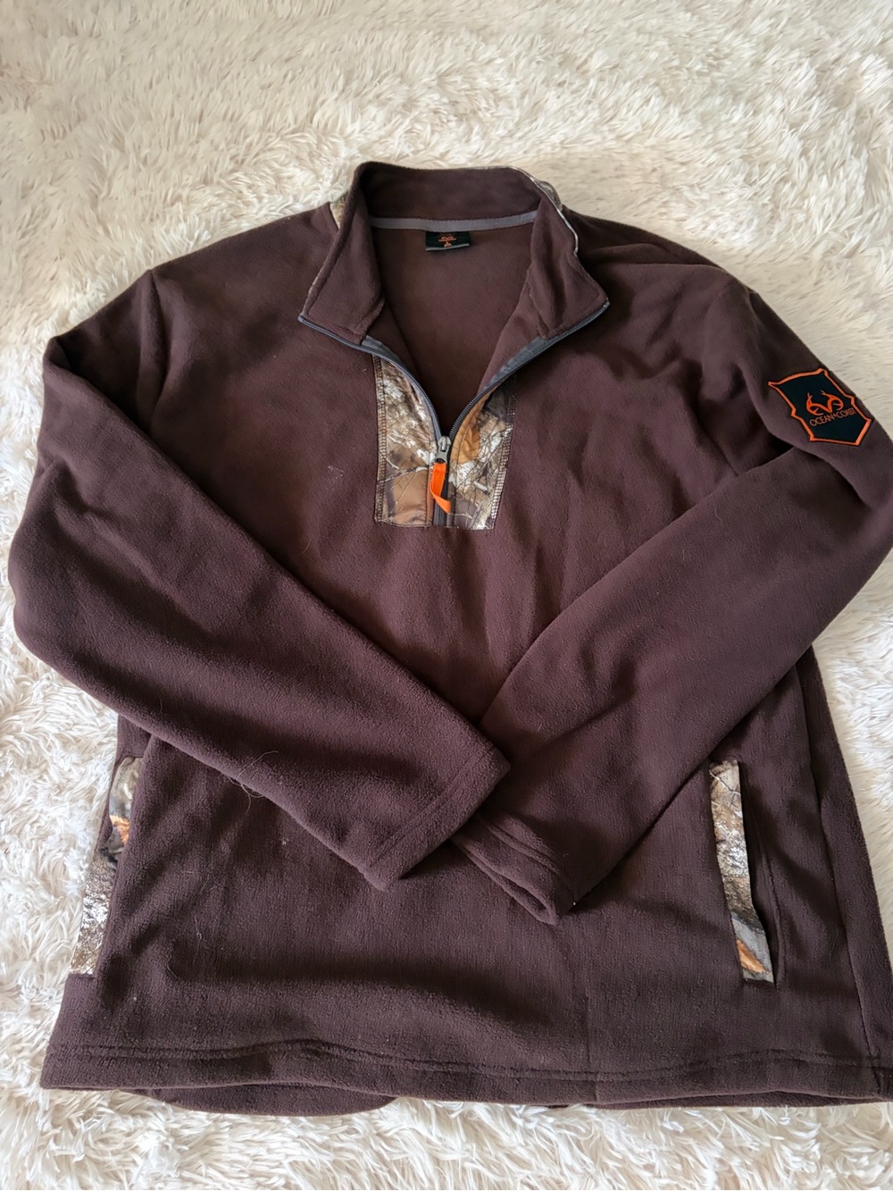 Ocean to Ocean Half-Zip Fleece with Camo Trim size Large